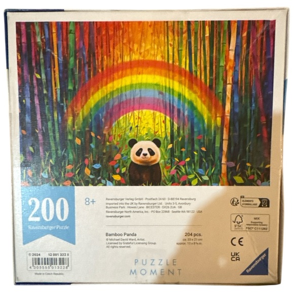 Ravensburger 200 Pieces Vibrant Panda and Rainbow Puzzle - Picture 2 of 2